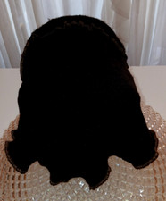 WOMEN HAT ON HEADBAND WOOL RUFFLE EMBELLISHED JEWISH HAT ( 22cm X 23cm )