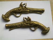 Pair of Vintage Brass Wall