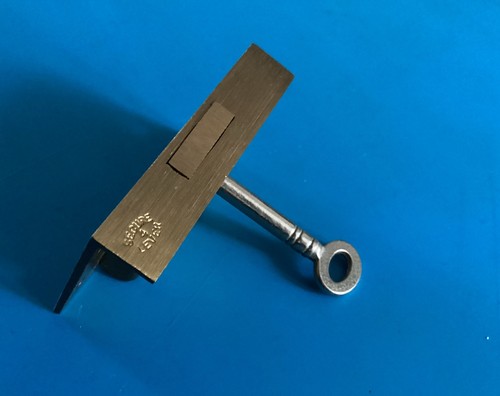 Vintage brass half mortise - brass,