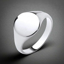 Men's Oval Signet Ring Solid