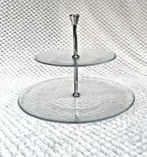 2 Tier Glass Cake Stand Modern