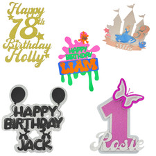 Custom Personalised Glitter Cake Topper Birthday Party Decoration Any Name Word