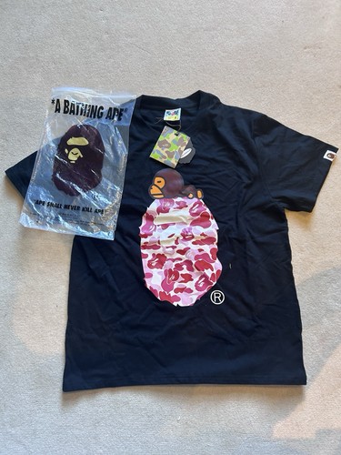 Black and pink bape shirt - black,