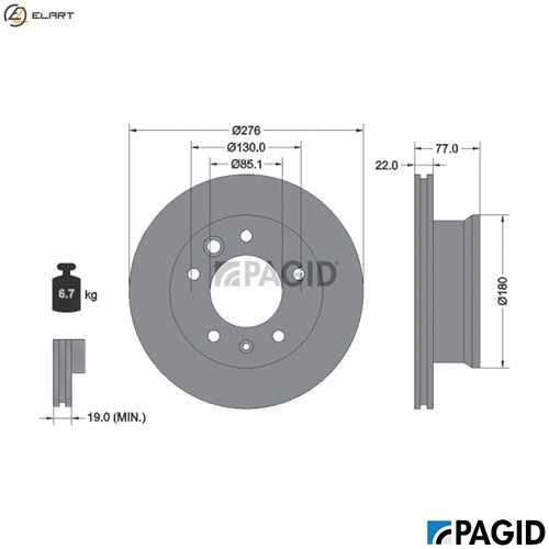 Brake disc 54315nc for vw - 54315nc,