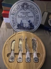 Rotating Glass Cheese Board - Stilton Cheese Themed Kitchen Accessory