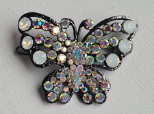 BUTLER and  WILSON Butterfly Crystal AB and Opaque stones hair slide Christmas