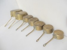 Vintage Brass Pan Set Kitchen Handles French Old Antique Pans Victorian Cooking