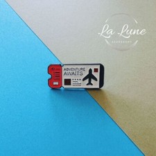 Plane Ticket Flight Boarding Pass Adventure Travel Pin Badge UK FREE SHIPPING