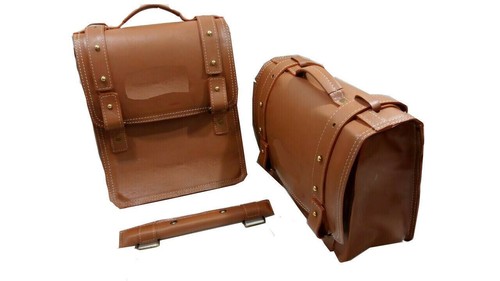 Pair pure leather - saddle, bags