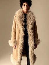 M&S Per Una Afghan Coat Fluffy