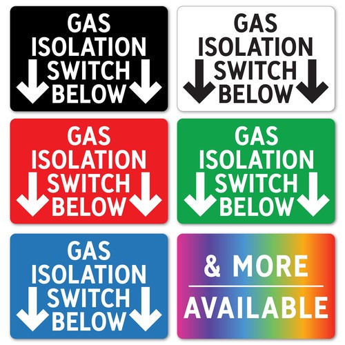 Metal gas isolation below - below, sign