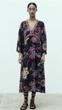 ZARA Printed Midi Dress Small