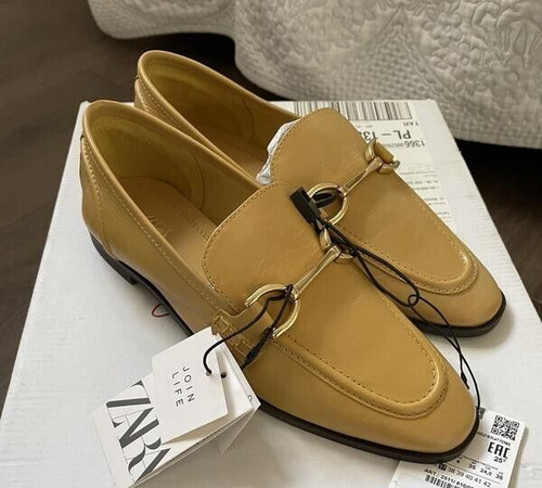 Zara soft leather loafers flat - loafers,