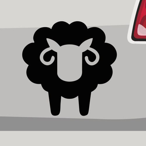 Sticker sheep silhouette wool