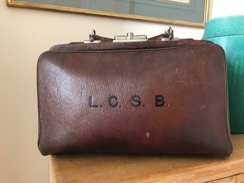 Leather gladstone bag antique - gladstone,