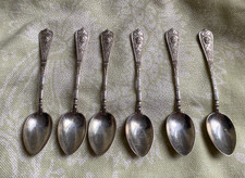 Set of Six Pretty Antique Victorian tea spoons unmarked