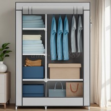 Triple door fabric wardrobe - door,