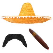 ORANGE MEXICAN SOMBRERO STRAW