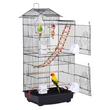 Large Bird Cage Roof Top Budgie Cage for Pattot Lovebird Canary Cockatiel w/ Toy