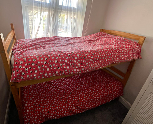 Wooden bunk beds - , with