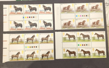 Great Britain 1978 horses traffic light unfolded gutter pairs, NHM