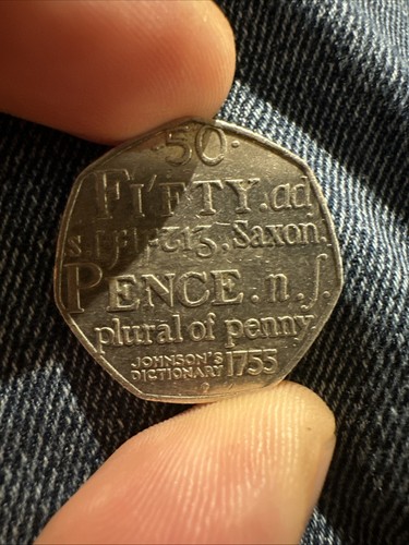 50p fifty pence coin - fifty,