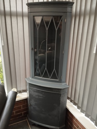 Hand painted corner cabinet - painted,