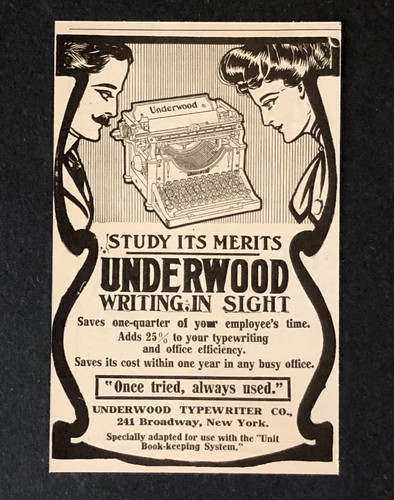 1905 underwood typewriter - underwood,