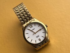 c2000 Men's TIMEX Quartz Date Indiglo 30m Wrist Watch. Working. Gold  Tone