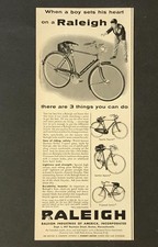 1955 Raleigh Bicycle Advertisement Sports Bike Boy Sets Heart Vintage Print AD