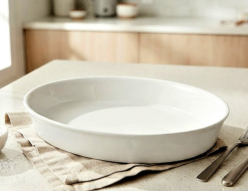 White oval oven dish - oven, ceramic