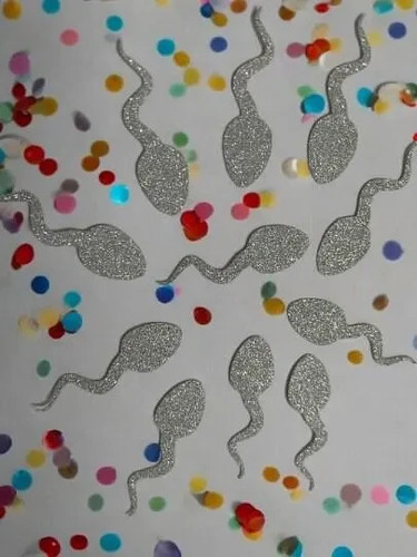 Glitter silver sperm confetti - silver,