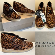 BNIB CLARKS ORIGINALS Tortoiseshell PONYSKIN Leather Desert Boot UK 4 ARTY