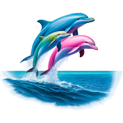 Blue bottlenose dolphin - blue,