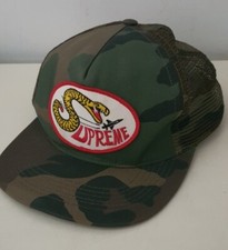 FW12 Supreme Sidewinder 5-panel hat green Camo cap mesh snake vintage Very Rare 