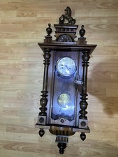 German Antique Gustav Becker Vienna Style Wall Clock Walnut Cased Tested Working