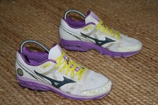Mizuno Wave Rider 17 Women's White Purple Running Shoe Size 6.5uk Used