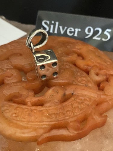 Solid silver dice pendant and - pendant,