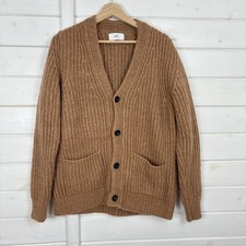 MR P PORTER Cardigan Mens Size XS Camel Brown Mohair Wool Chunky Knit Relaxed