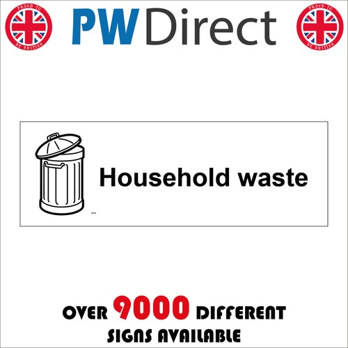 Sign household waste trash - household,