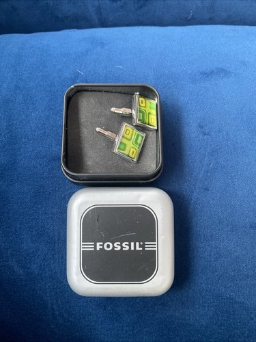 Fossil cuff links men - cuff, silver