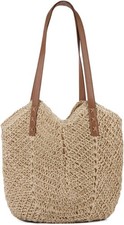Women Straw Beach Tote Bag