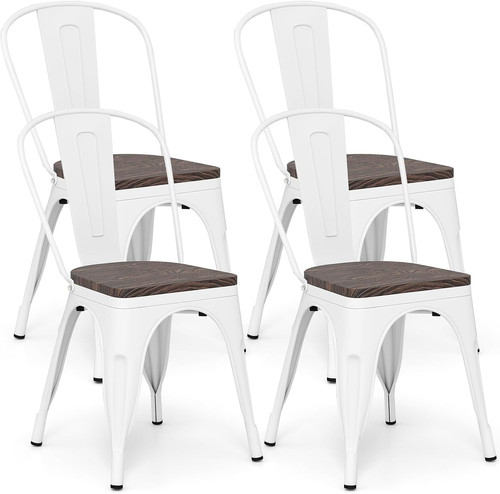 Stackable metal dining chairs - metal,