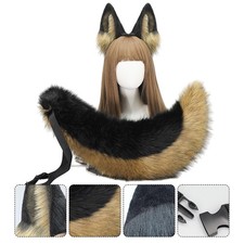 Faux fur wolf ears headband - faux,