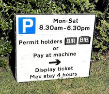 Original Genuine Permit Holders Parking Meter Machine Street Road Sign
