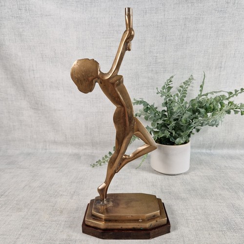 Brass lady statue - brass,