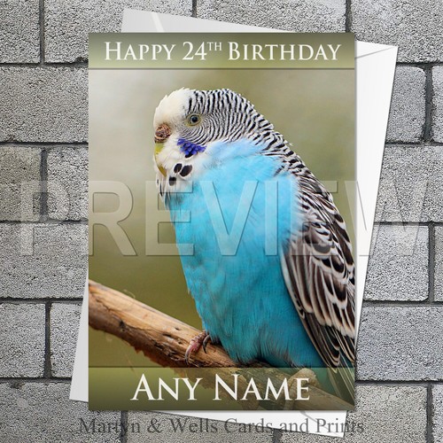 Budgerigar birthday card 5x7 - birthday,