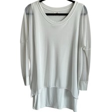 A Postcard From Brighton Chiffon Overlay Long Sleeve Womens Top Size-2 UK 12-14