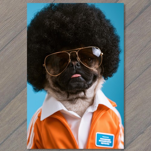 Art print dog pug - art,