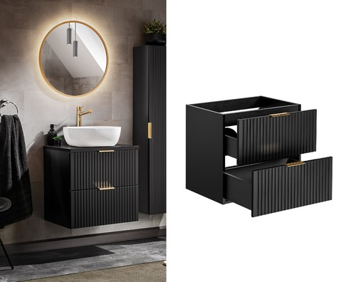 600mm vanity unit black - 600mm,